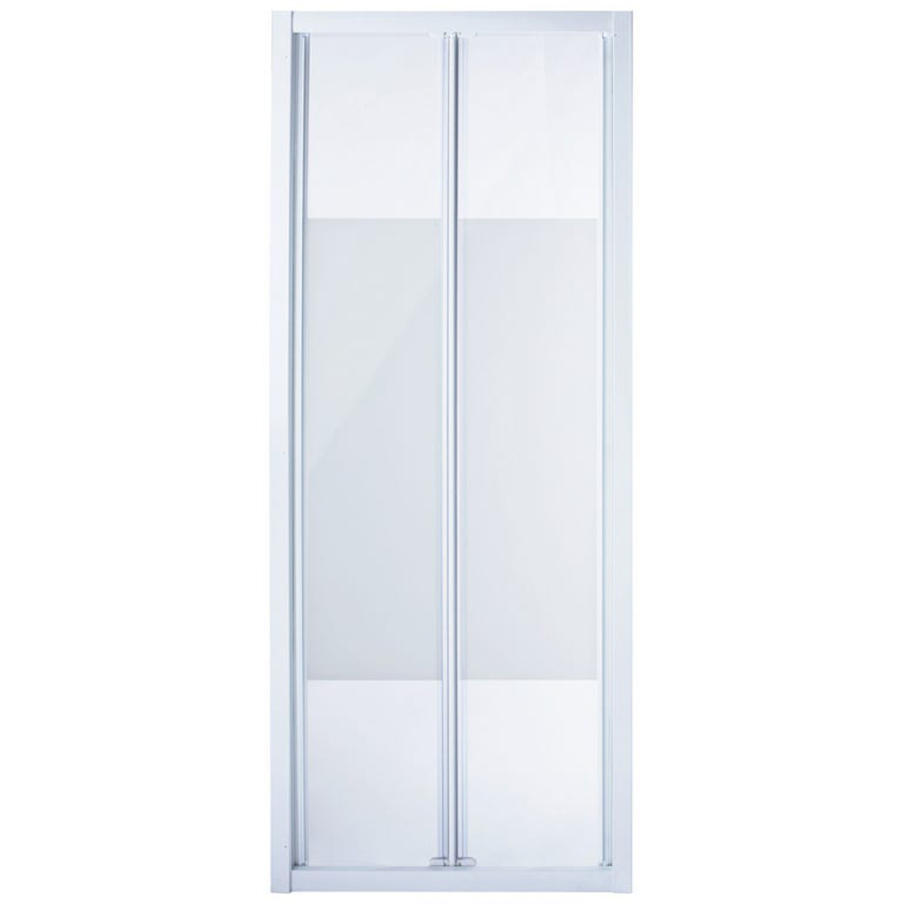 Usa de dus plianta COOKE & LEWIS Onega, cadru aluminiu, sticla securizata 5mm, 80 x 190 cm, alb