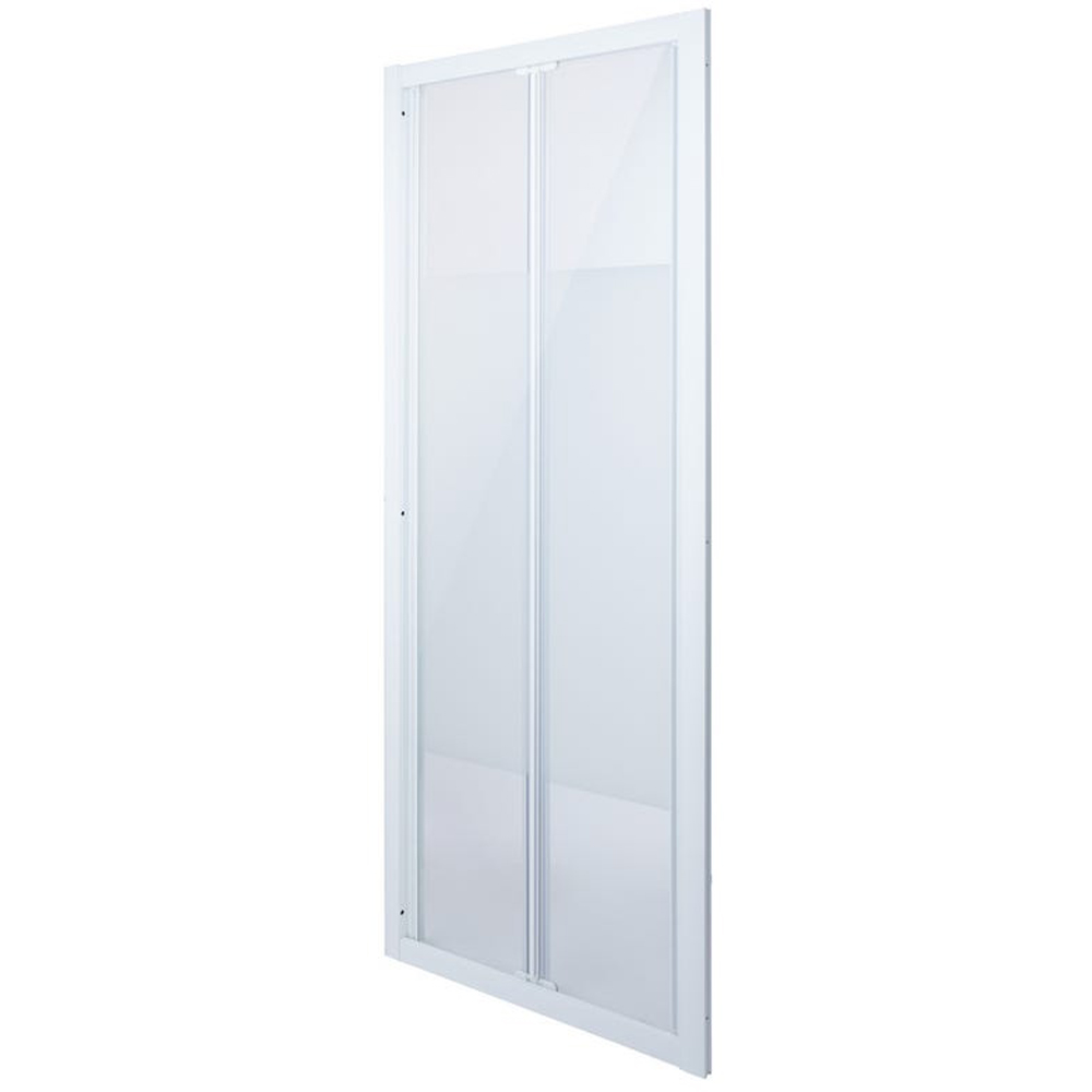 Usa de dus plianta COOKE & LEWIS Onega, cadru aluminiu, sticla securizata 5mm, 80 x 190 cm, alb