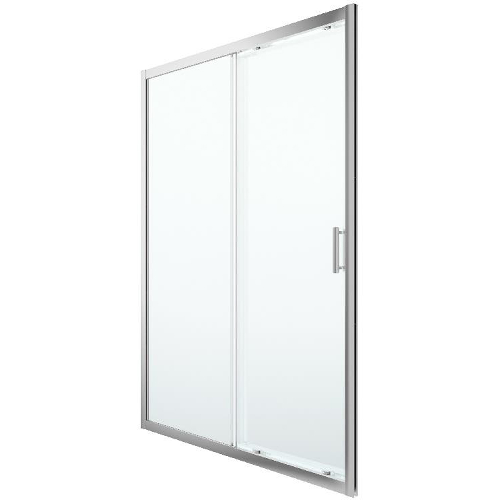 Usa dus glisanta GOODHOME Beloya, aluminiu, sticla securizata 8mm, 140 x 195 cm, profil crom