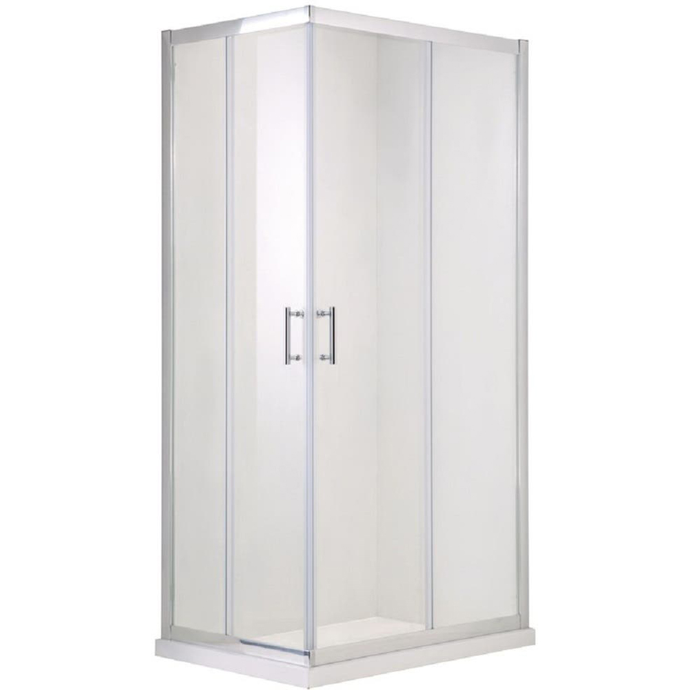 Cabina de dus COOKE & LEWIS Onega, patrata, 80 x 80 x 190 cm, sticla securizata 5mm, profil crom