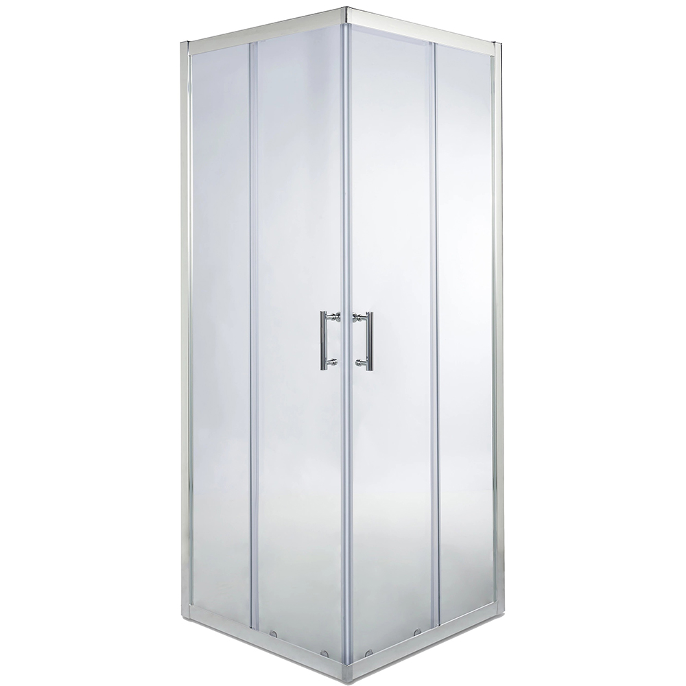 Cabina de dus COOKE & LEWIS Onega, patrata, 80 x 80 x 190 cm, sticla securizata 5mm, profil crom