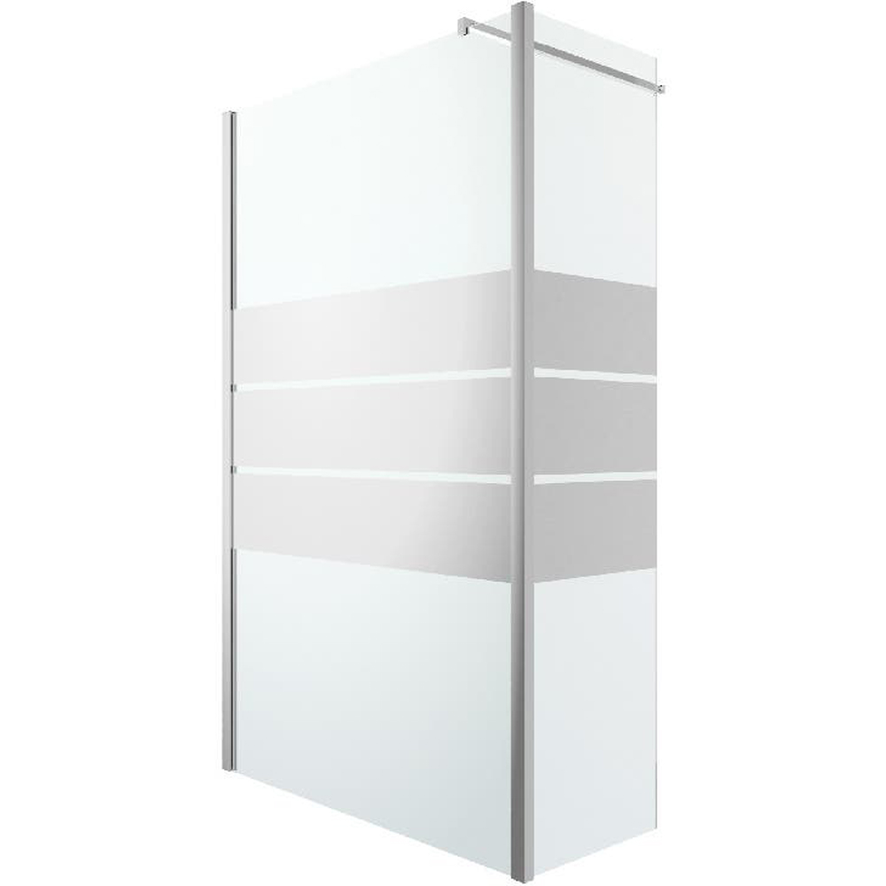 Paravan dus walk-in GOODHOME Beloya, aluminiu, sticla securizata 8mm, 125 x 195 cm, profil crom