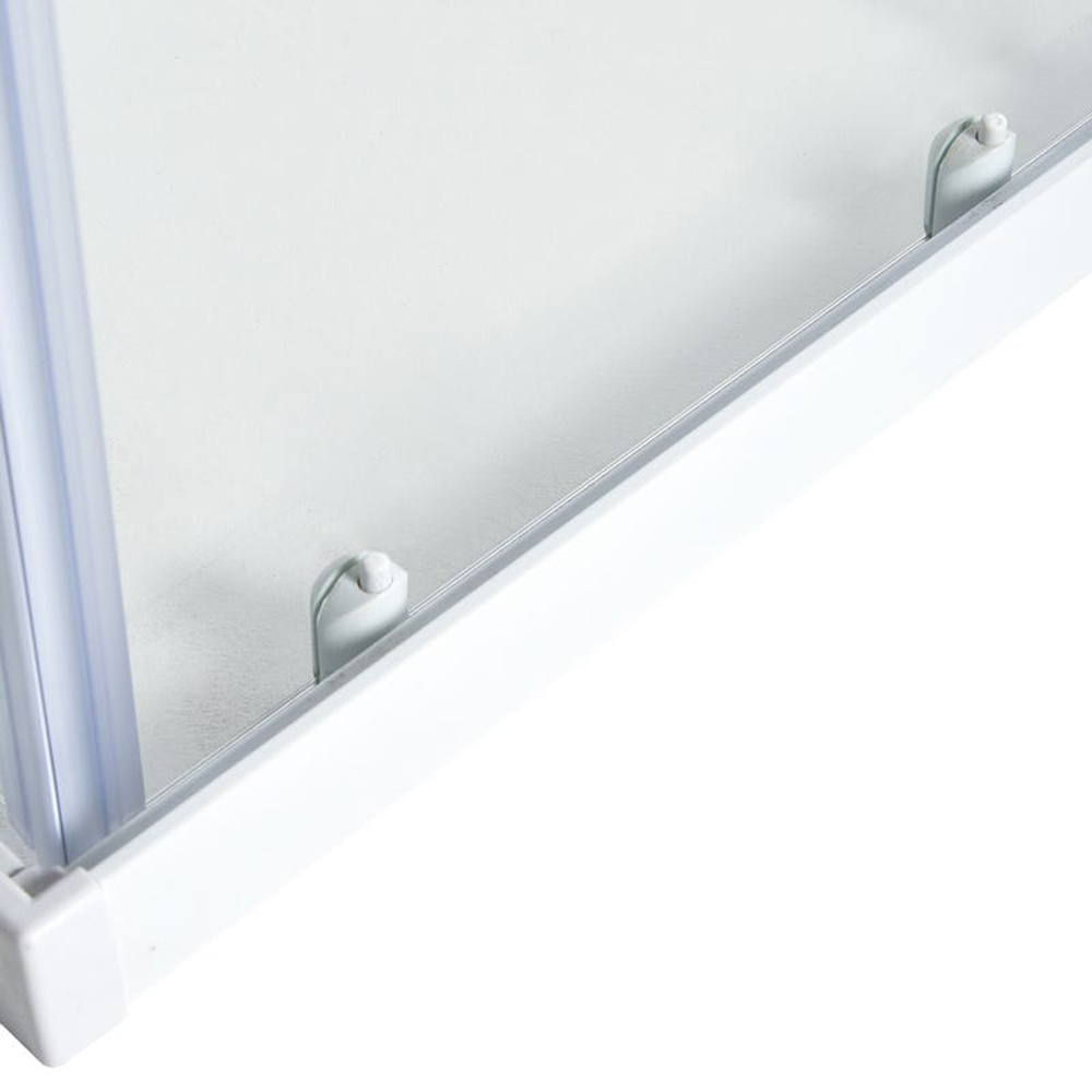 Cabina dus standard COOKE & LEWIS Onega, patrata, profil aluminiu, sticla opaca, 90 x 90 x 190 cm, alb