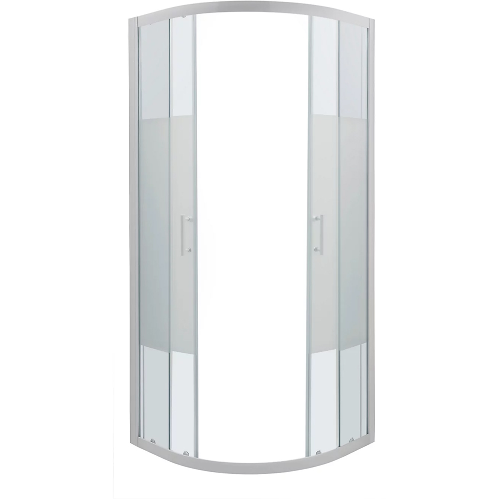 Cabina dus standard COOKE & LEWIS Onega, semirotunda, profil aluminiu, sticla securizata 5mm, 80 x 80 x 190 cm, alb
