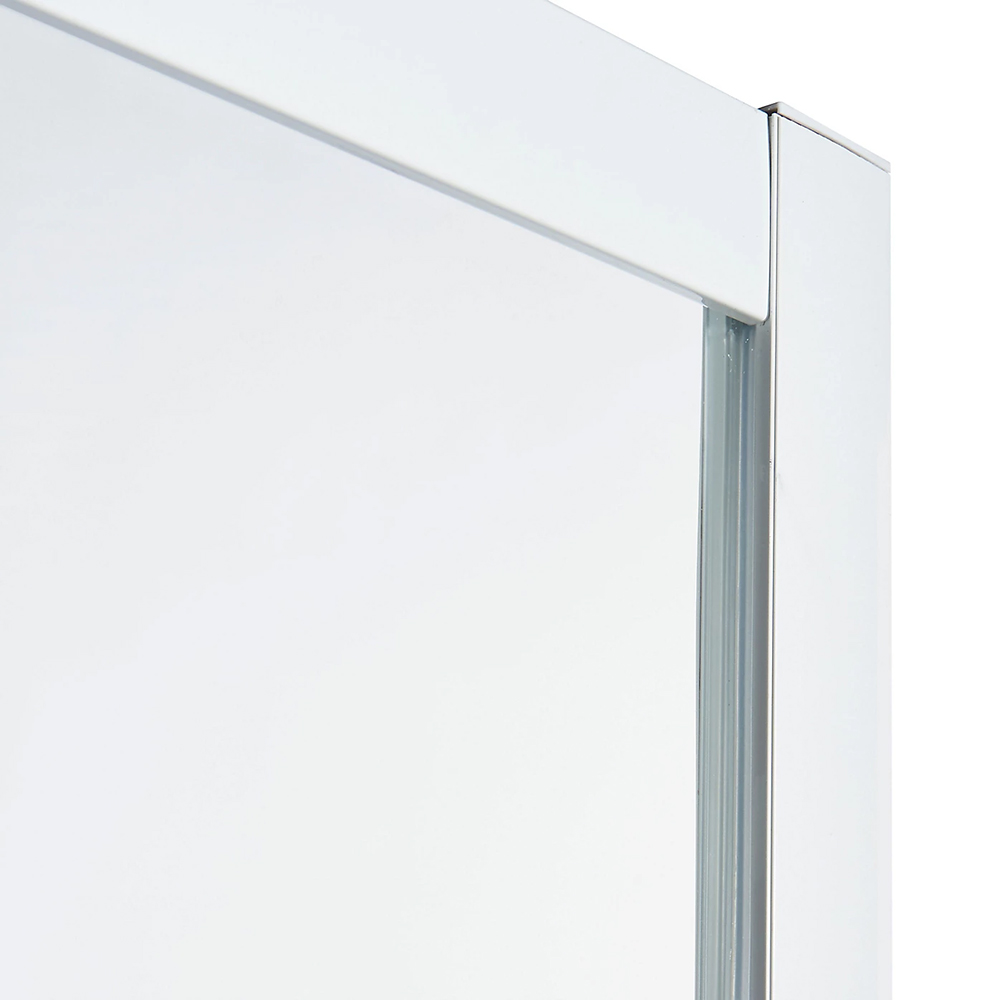 Cabina dus standard COOKE & LEWIS Onega, semirotunda, profil aluminiu, sticla securizata 5mm, 80 x 80 x 190 cm, alb
