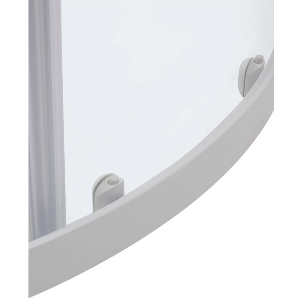 Cabina dus standard COOKE & LEWIS Onega, semirotunda, profil aluminiu, sticla securizata 5mm, 80 x 80 x 190 cm, alb