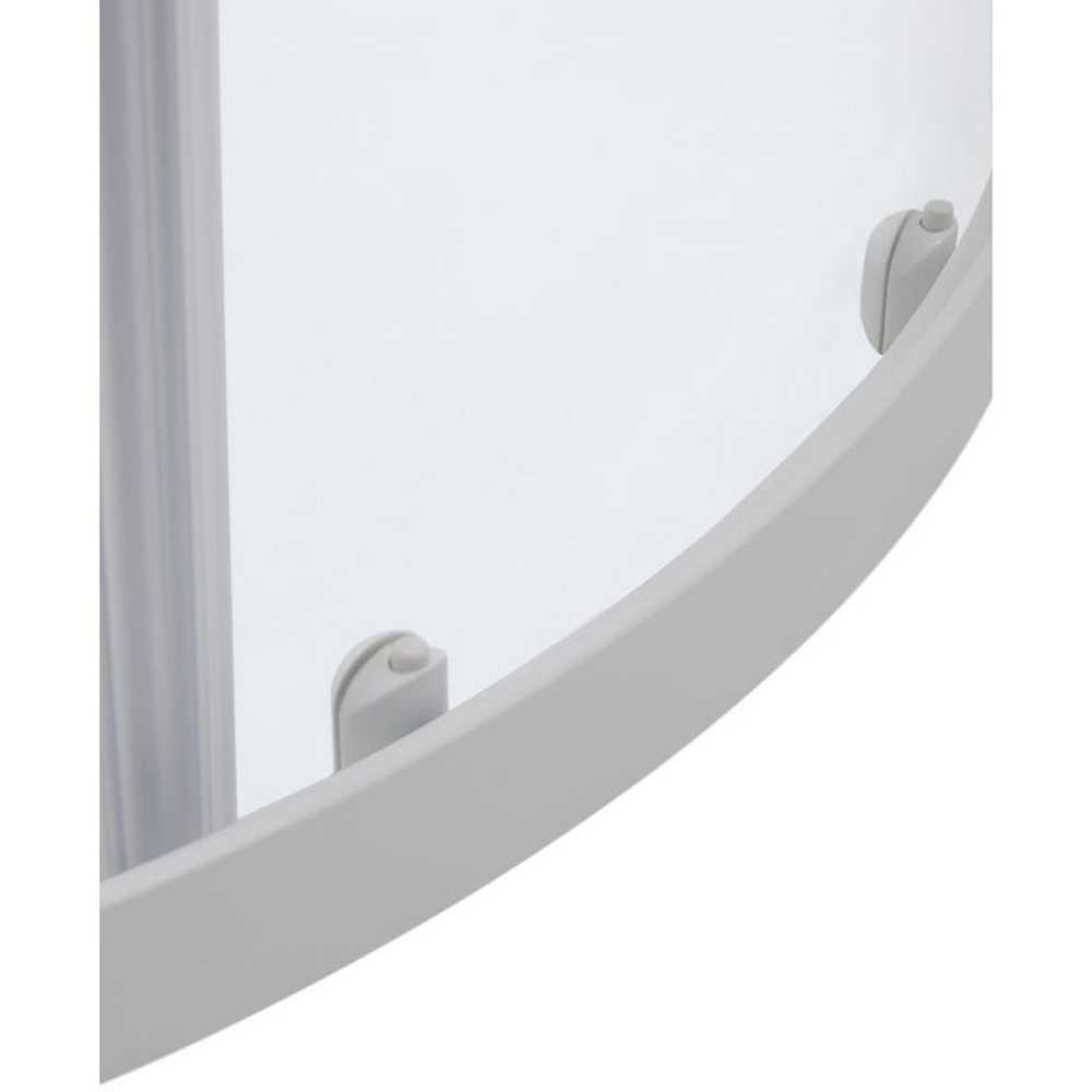 Cabina dus standard COOKE & LEWIS Onega, semirotunda, aluminiu, sticla opaca, 90 x 90 x 190 cm, profil alb