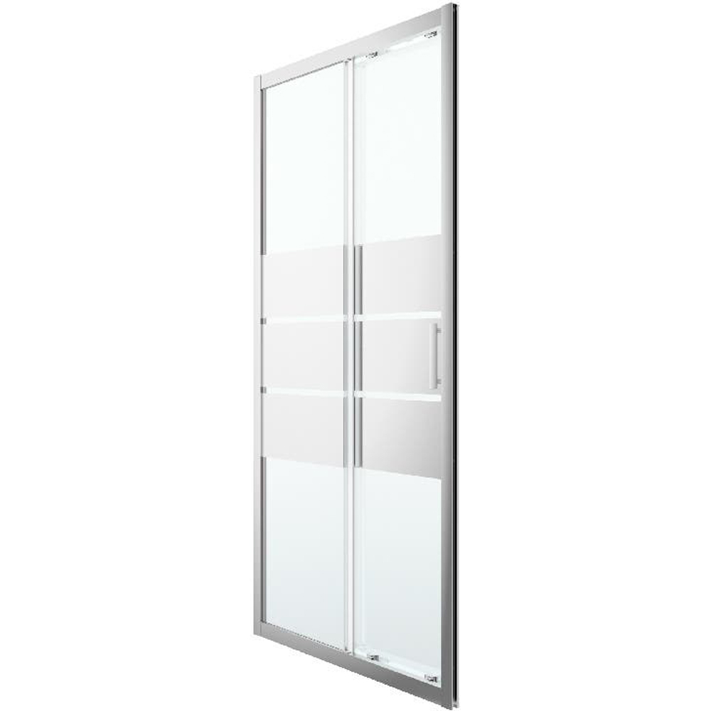 Usa dus glisanta GOODHOME Beloya, aluminiu, sticla oglinda, 100 x 195 cm, profil crom