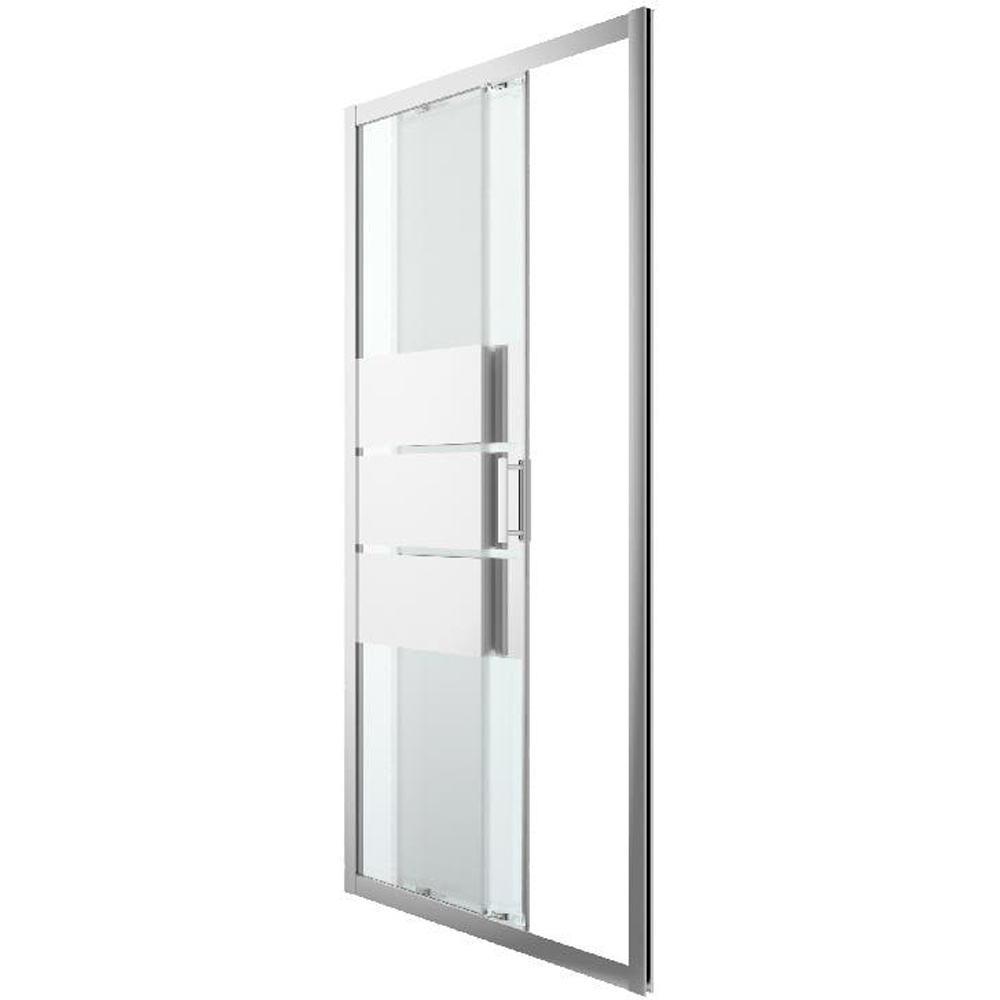Usa dus glisanta GOODHOME Beloya, aluminiu, sticla oglinda, 100 x 195 cm, profil crom