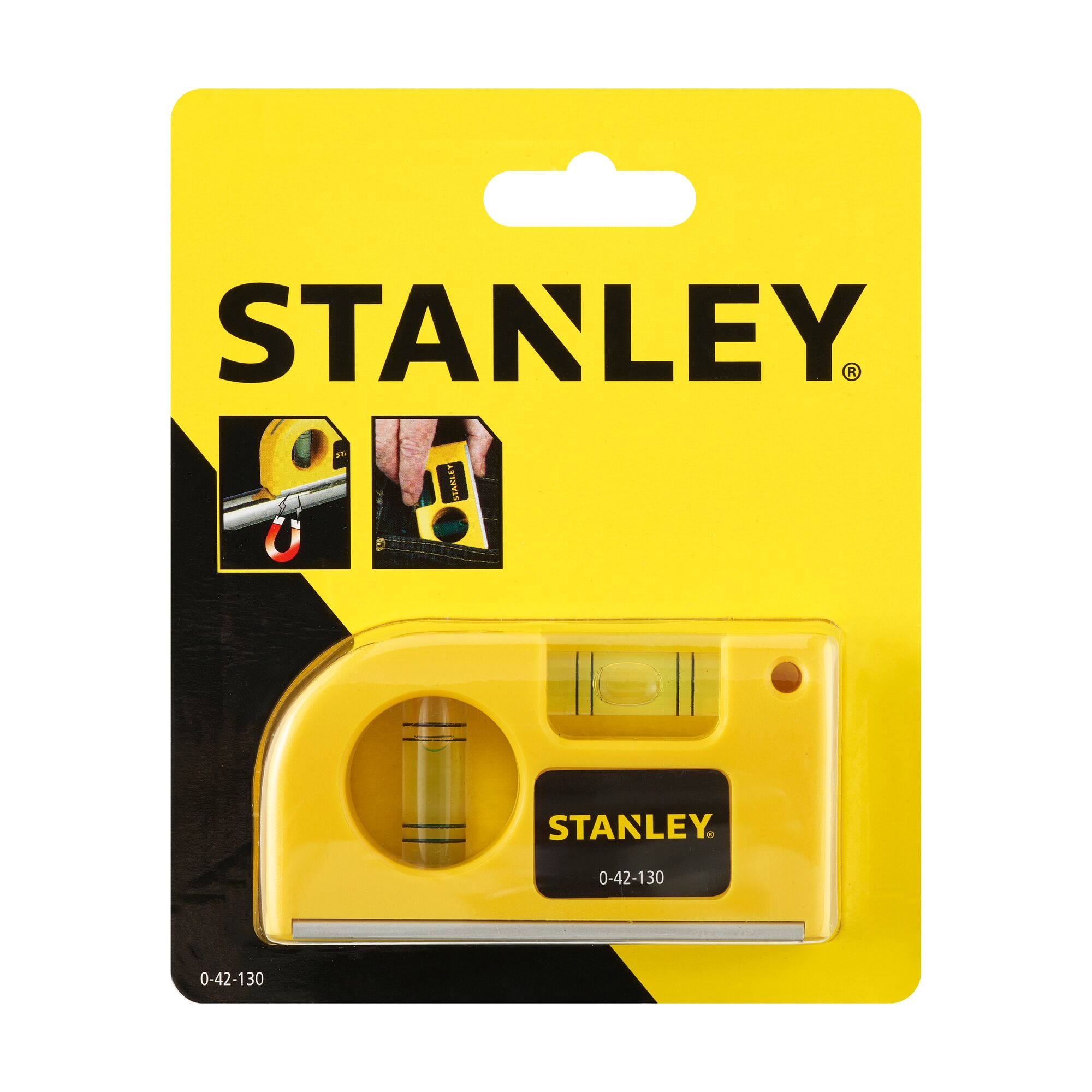 Nivela magnetica de buzunar 85 mm - blister  Stanley 0-42-130