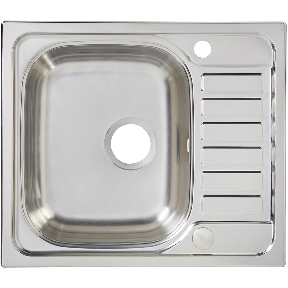 Chiuveta bucatarie COOKE & LEWIS Sagan, 1 cuva, picurator reversibil, inox, gri