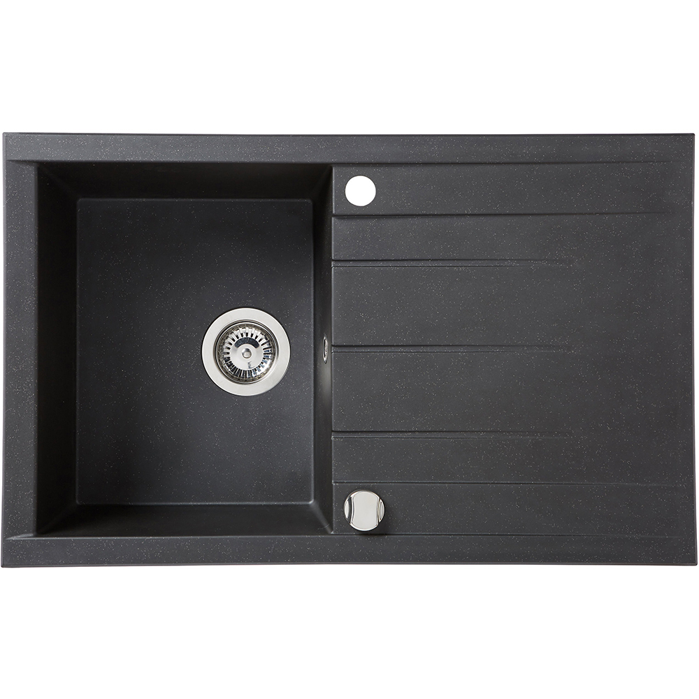 Chiuveta bucatarie COOKE & LEWIS Ising, 1 cuva, picurator reversibil, rasina, negru