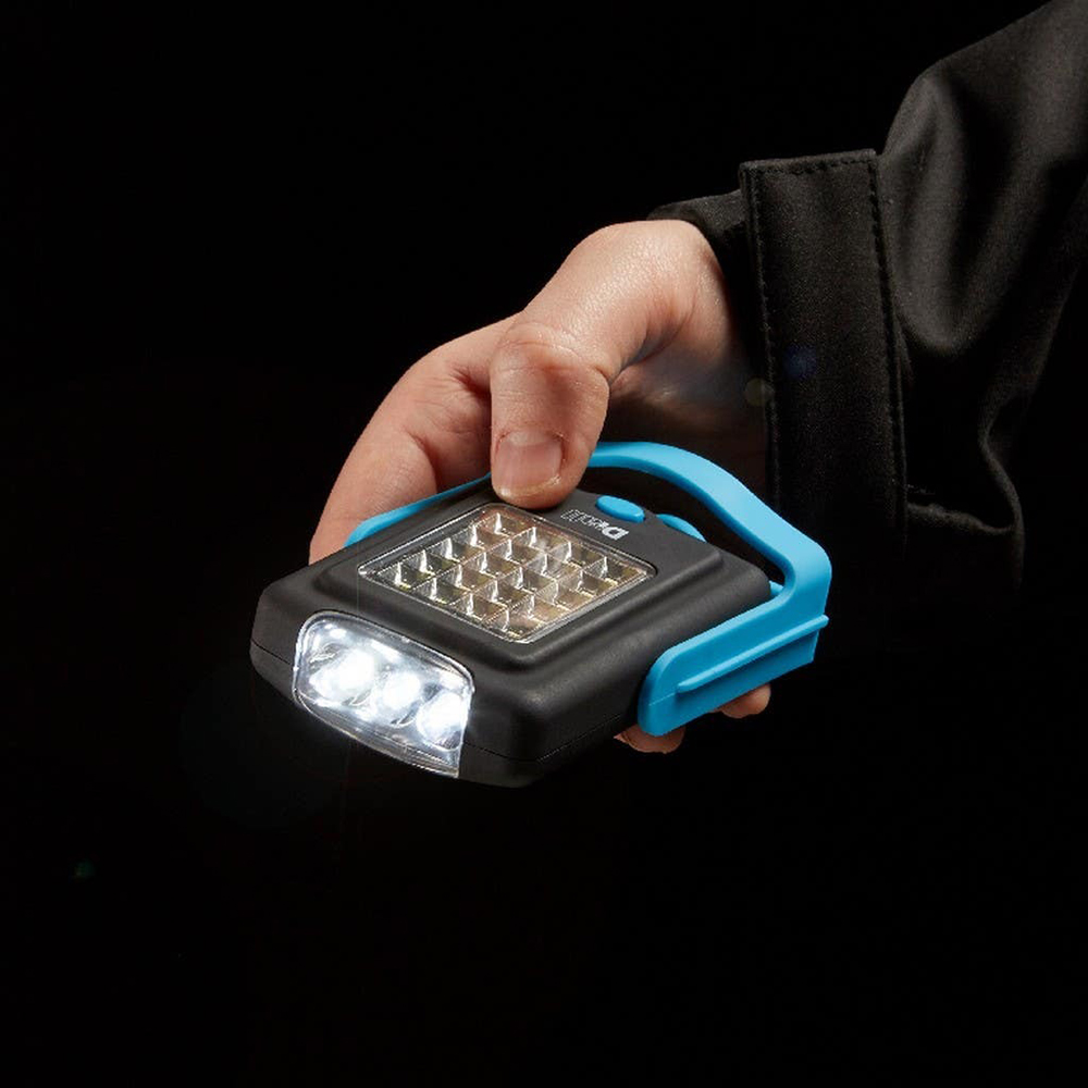 Lanterna LED cu functie dubla DIALL, 3 LED 15 lumeni si 20 LED 220 lumeni, IP20, 3xAAA, negru/albastru