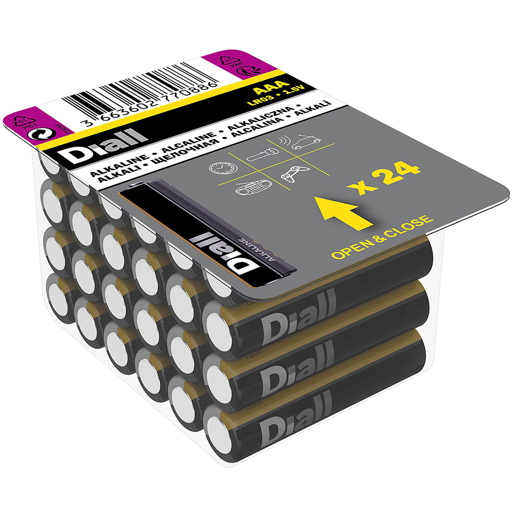 Baterie alcalina DIALL AAA, 1.5V, 24 bucati