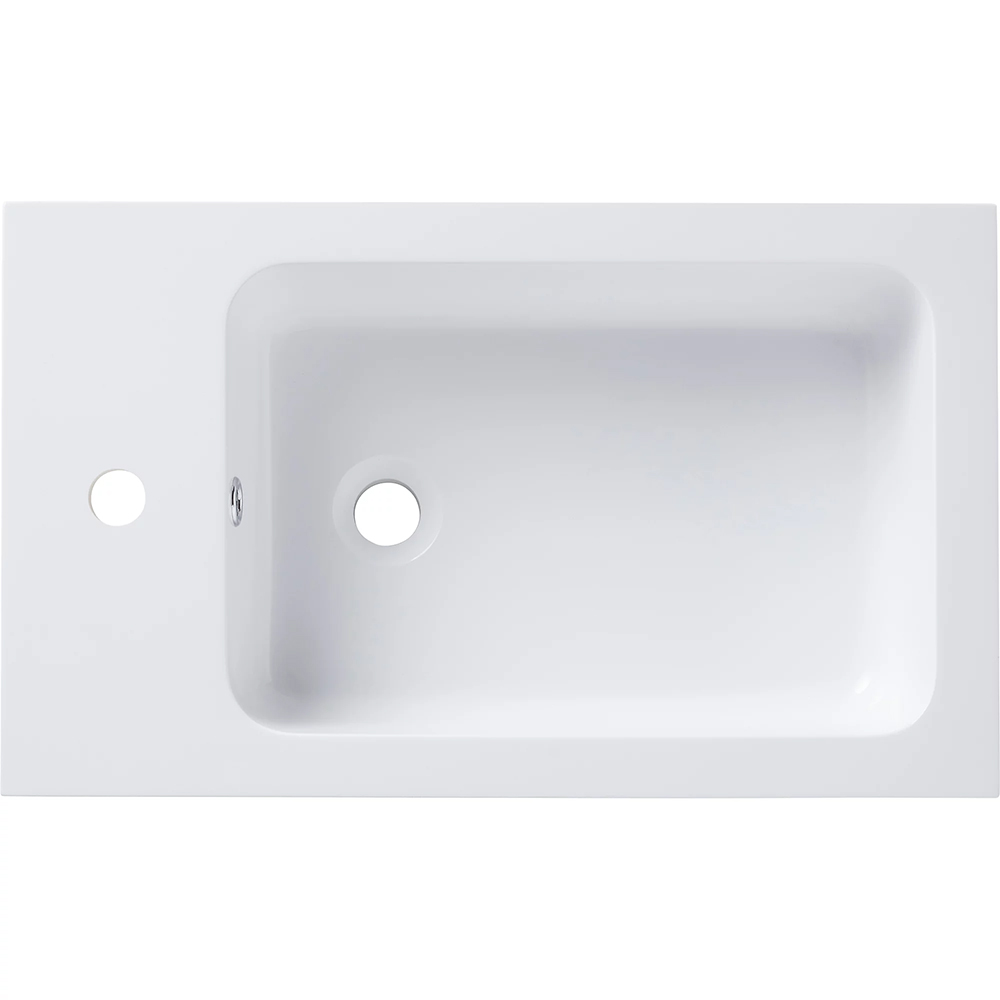 Lavoar baie GOODHOME Makonda, rasina, 60.4 x 36.2 cm, alb lucios