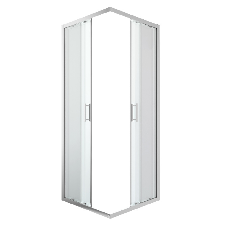 Cabina dus standard GoodHome Beloya, patrata, 80 x 80 x 195 cm, sticla securizata 8mm, profil crom