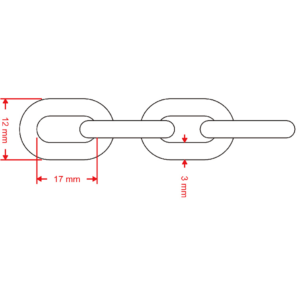 Lant otel DIALL, 3 mm x 12 mm x 17 mm