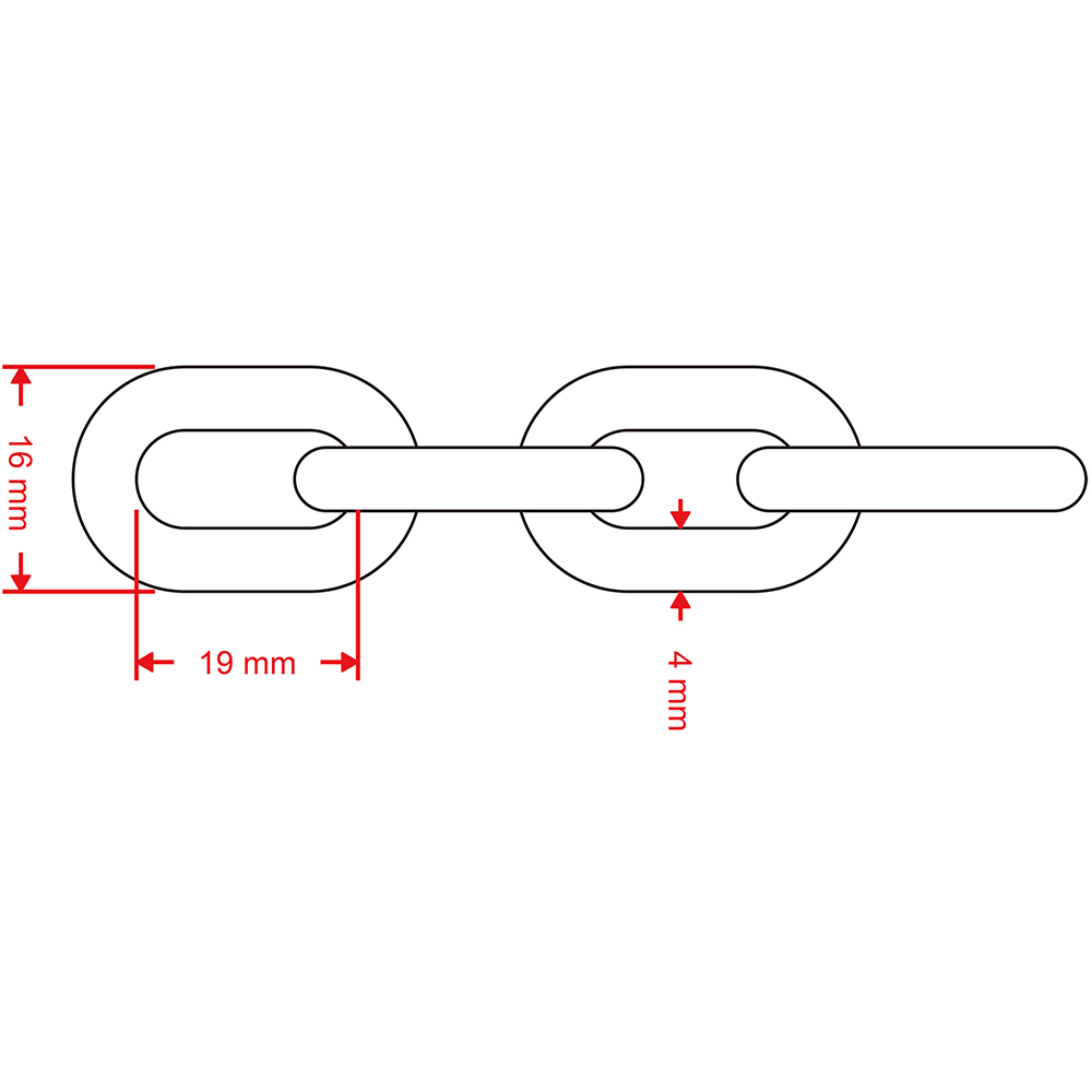 Lant otel DIALL, 4 mm x 19 mm x 16 mm