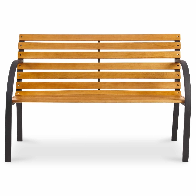 Banca terasa GOODHOME Norfolk, metal, 122 x 64 x 81 cm, maro