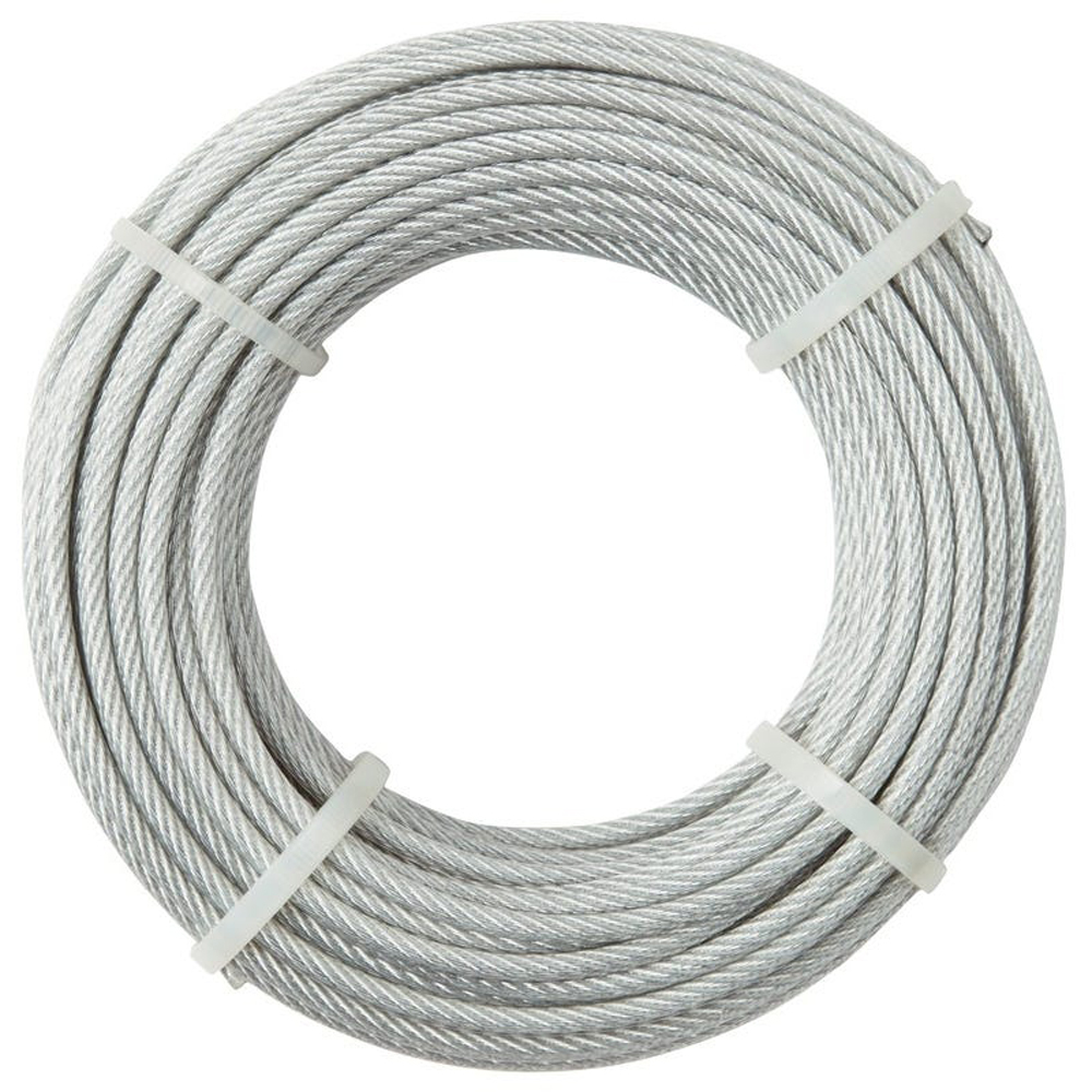 Cablu otel galvanizat DIALL, 4mm x 20m, 7x7, invelis PVC, argintiu