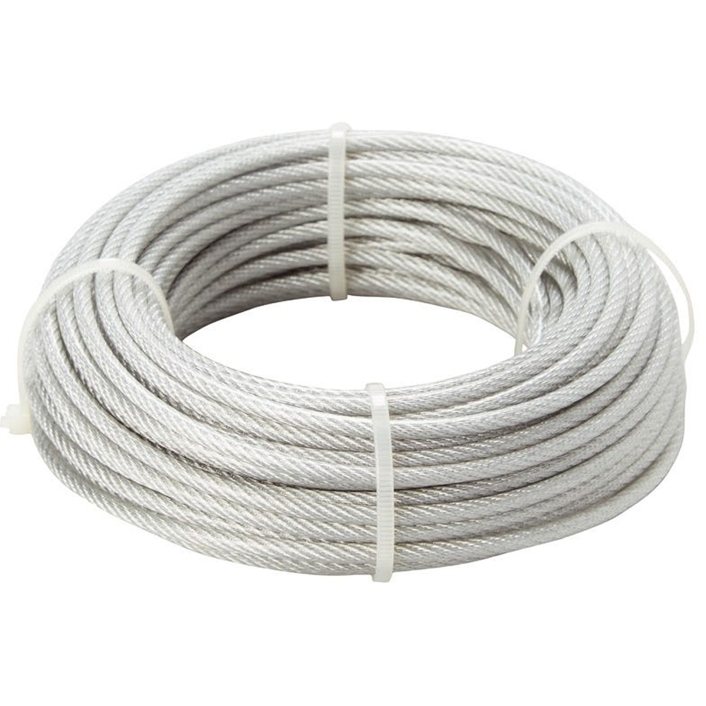 Cablu otel galvanizat DIALL, 5mm x 10m, 7x7, invelis PVC, argintiu