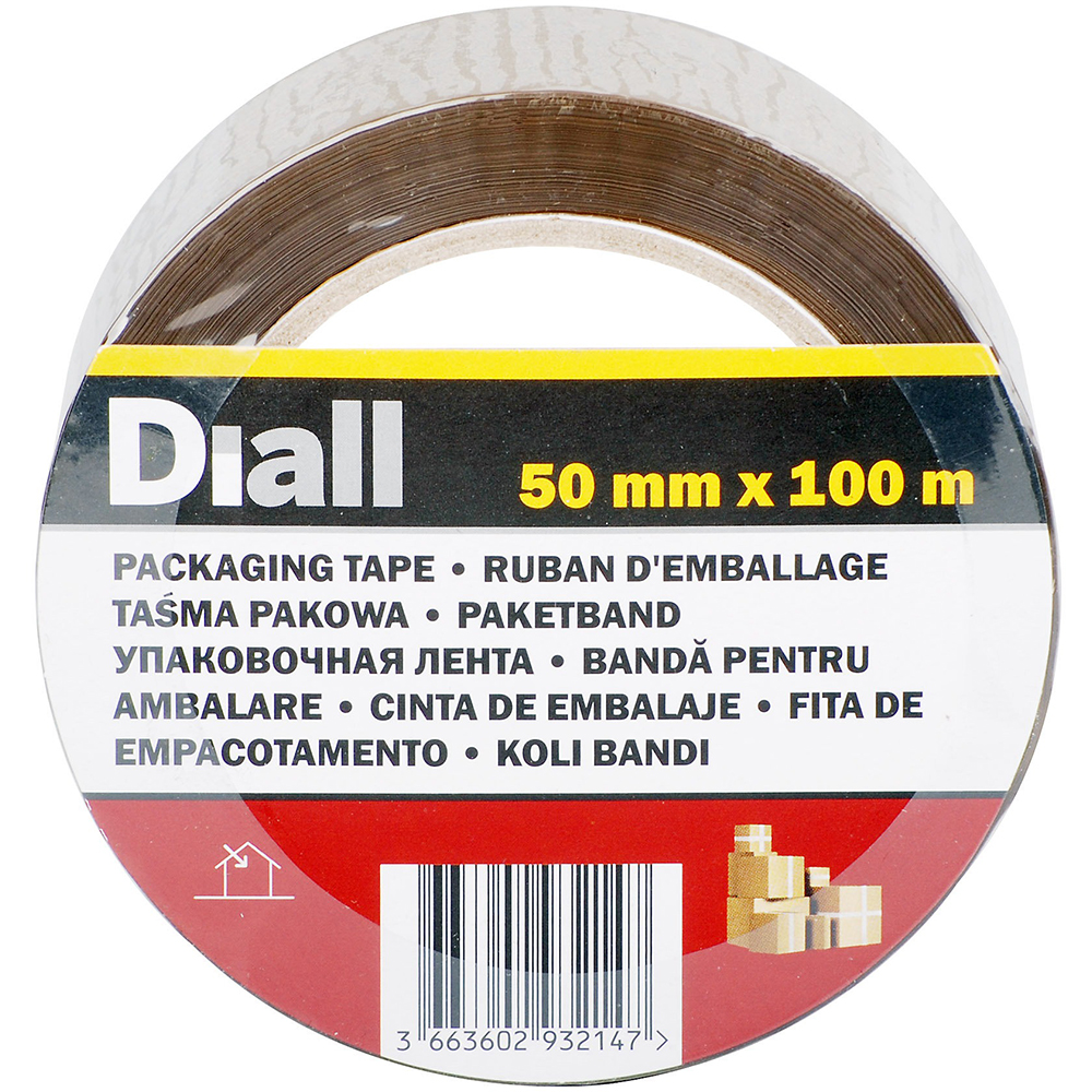 Banda adeziva DIALL, 50 mm x 100 m, maro