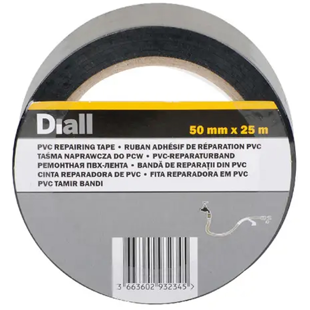 Banda reparatii DIALL 100581069, 50 mm x 25 m, negru