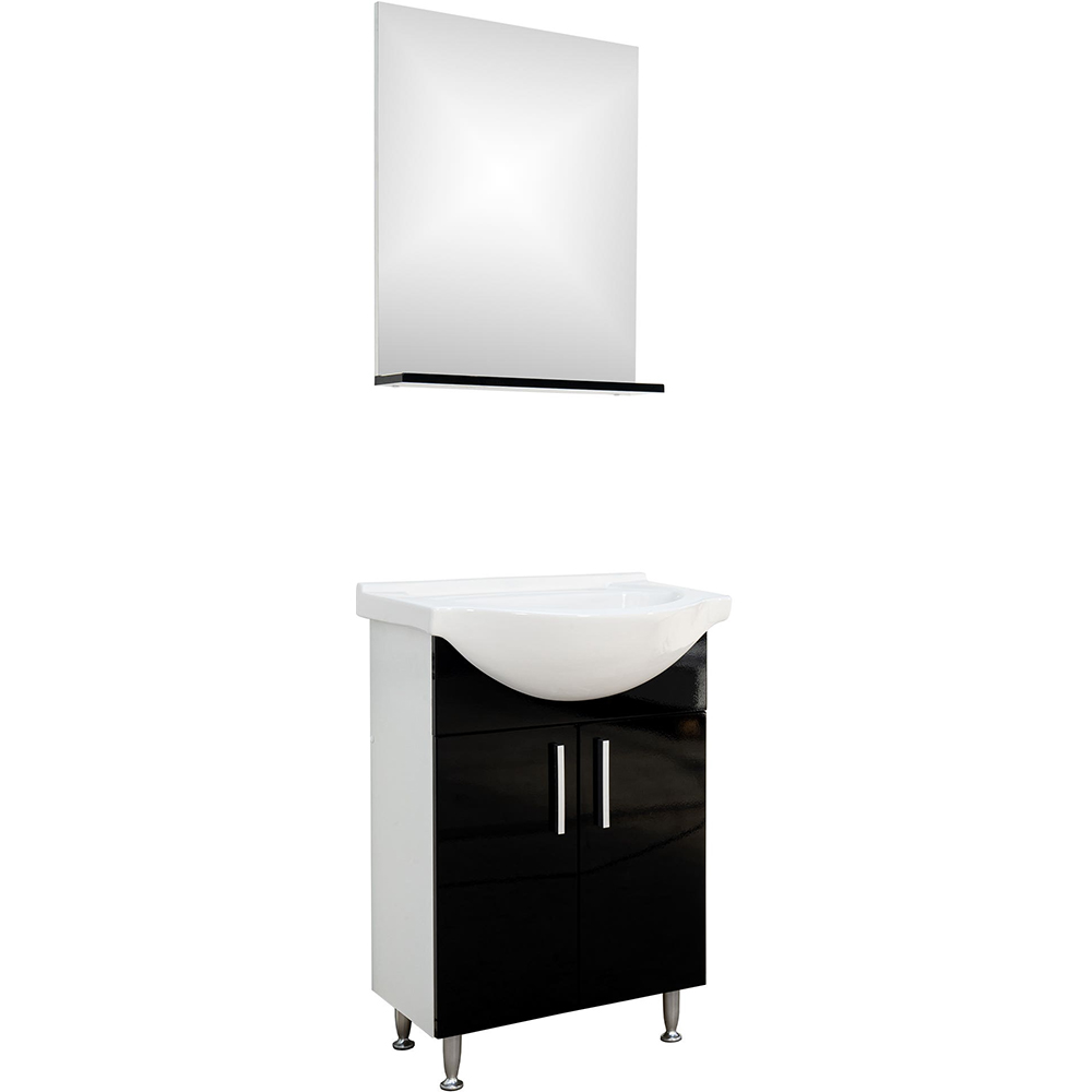 Set mobilier baie SANITOP Bella, 57 x 44.4 x 82 cm, negru