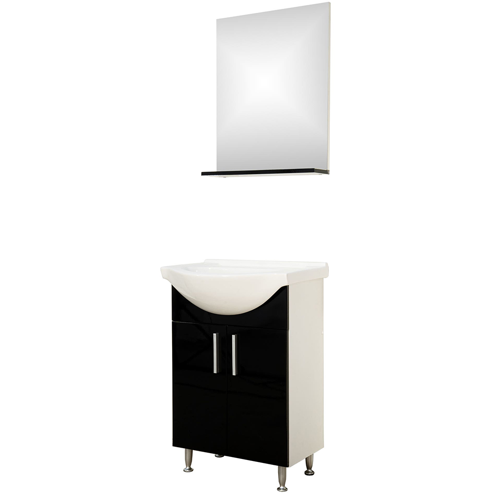 Set mobilier baie SANITOP Bella, 57 x 44.4 x 82 cm, negru