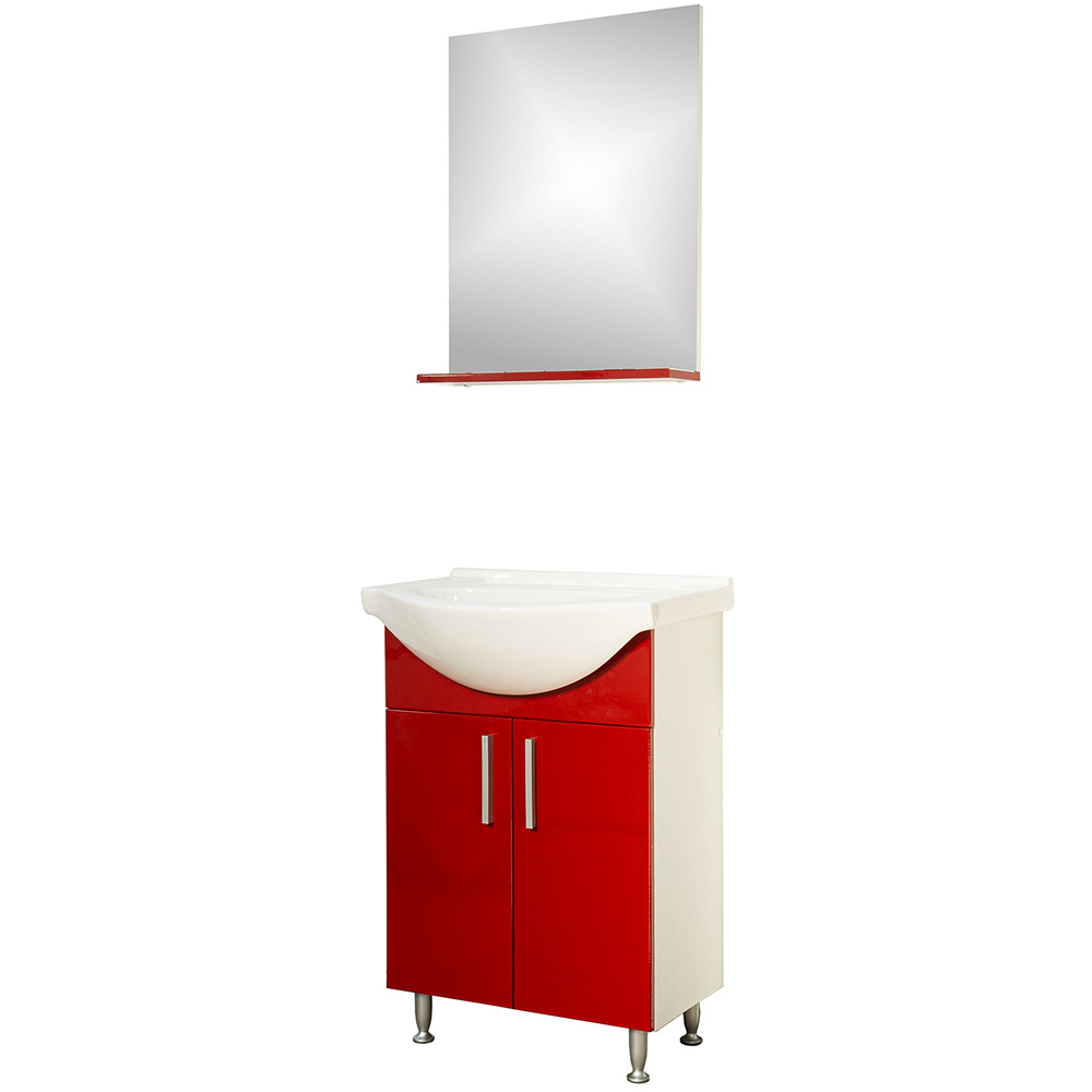 Set mobilier baie SANITOP Bella, 57 x 44.4 x 82 cm, rosu