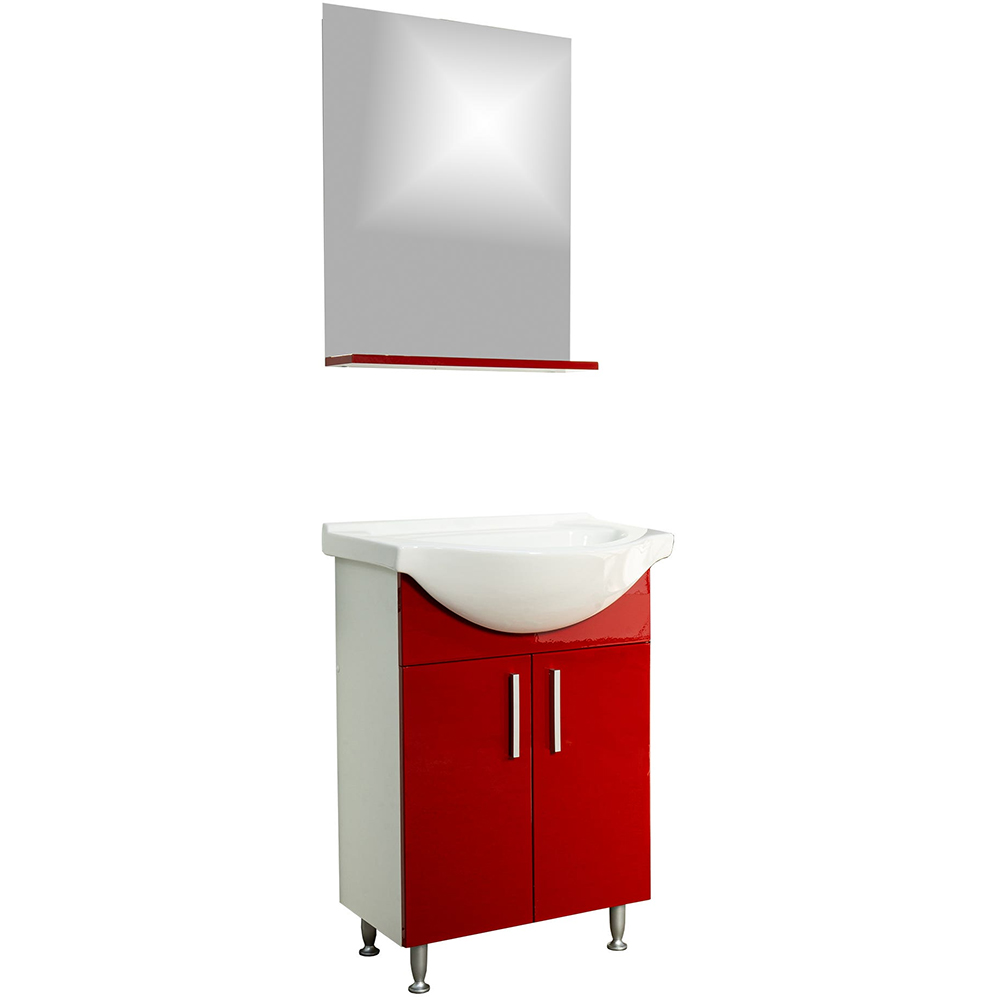 Set mobilier baie SANITOP Bella, 57 x 44.4 x 82 cm, rosu