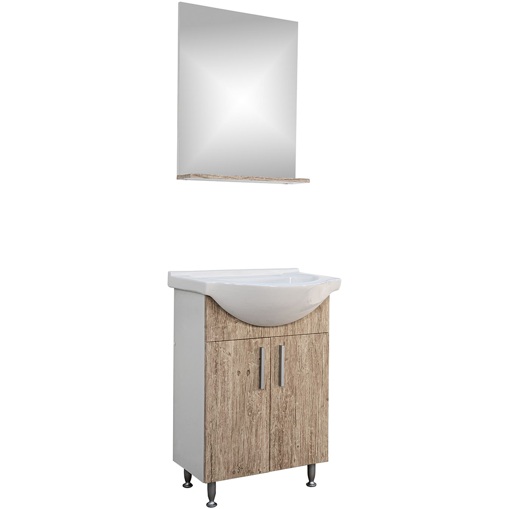 Set mobilier baie SANITOP Bella, 57 x 44.4 x 82 cm, stejar