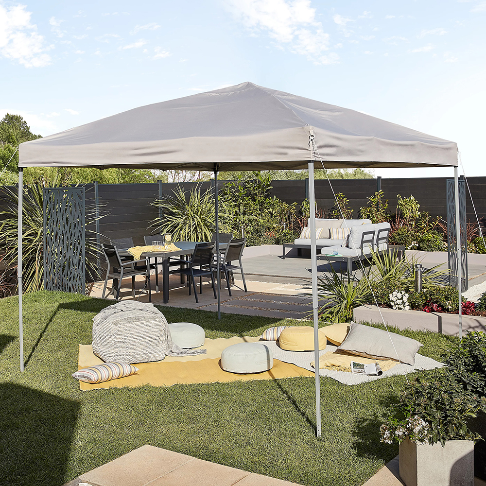 Pavilion terasa BLOOMA Jarvis, poliester, 295 x 295 x 260 cm, maro