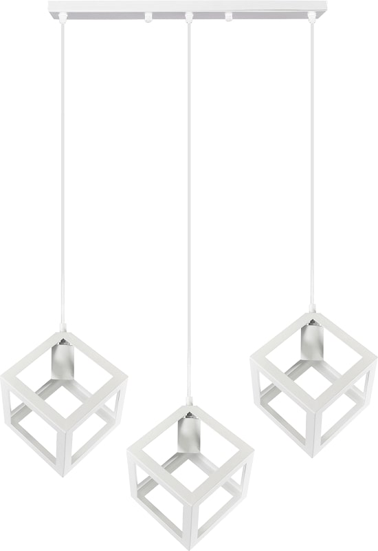 Lustra tip pendul Polux Sweden, 3xE27, max 60W, IP20, alb