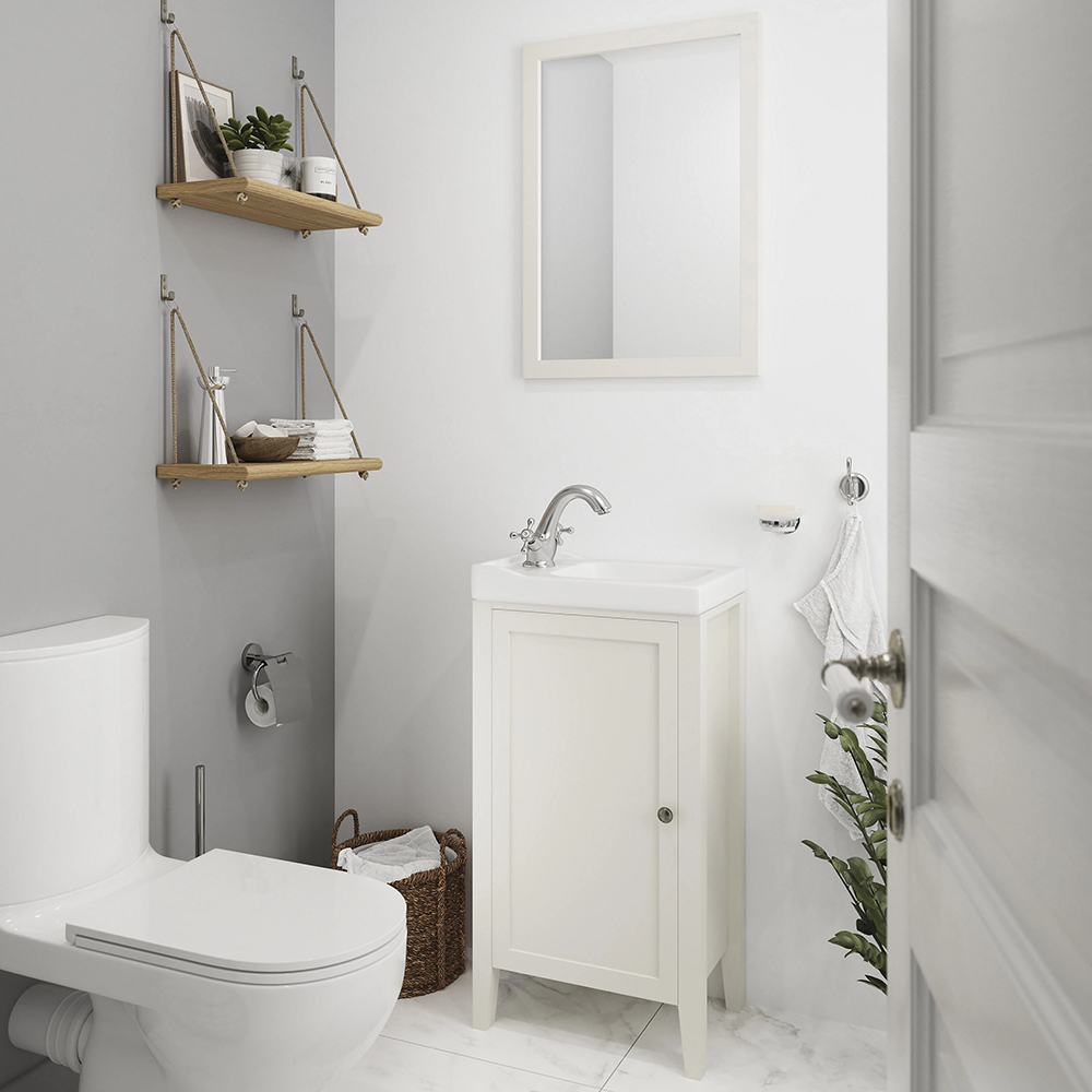 Oglinda baie GOODHOME Perma, 70 x 1.6 x 50 cm, alb