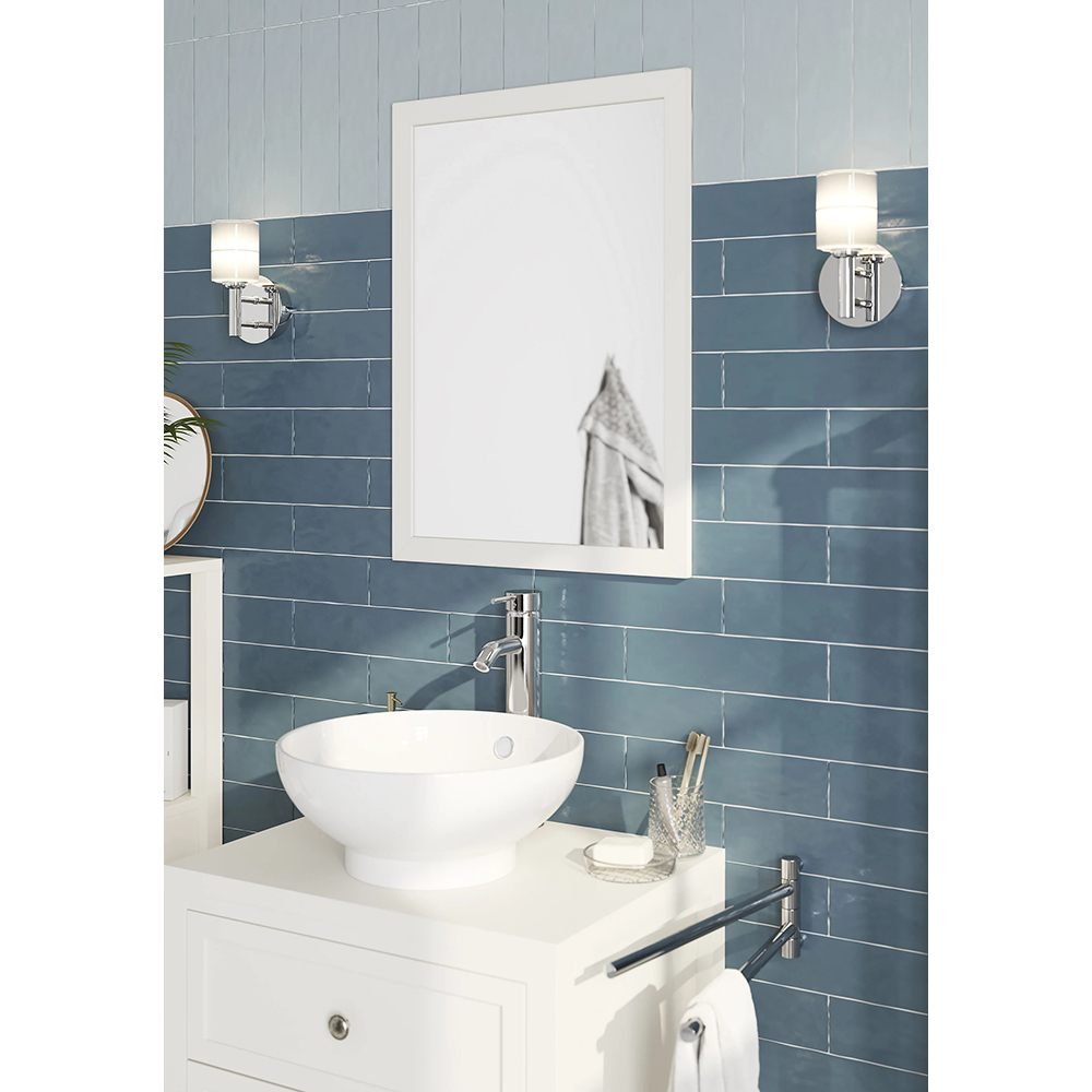 Oglinda baie GOODHOME Perma, 70 x 1.6 x 50 cm, alb