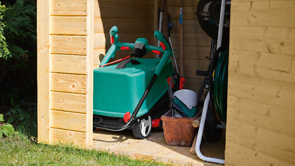 Masina de tuns gazonul BOSCH, Electrica, 1400W, latime taiere 37 cm, cos 40L, negru-verde