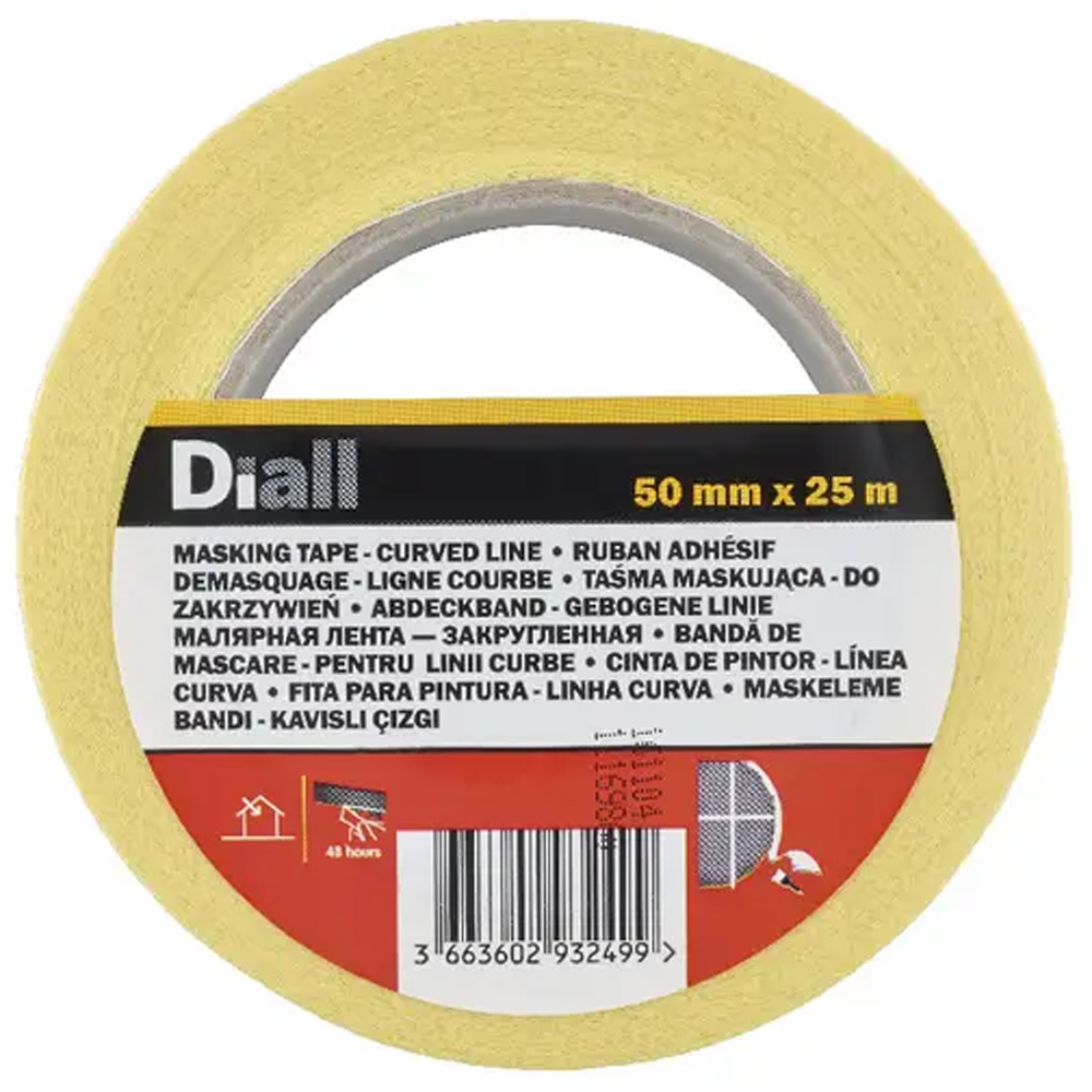 Banda mascare DIALL 100589795, 25 mm x 50 m, bej