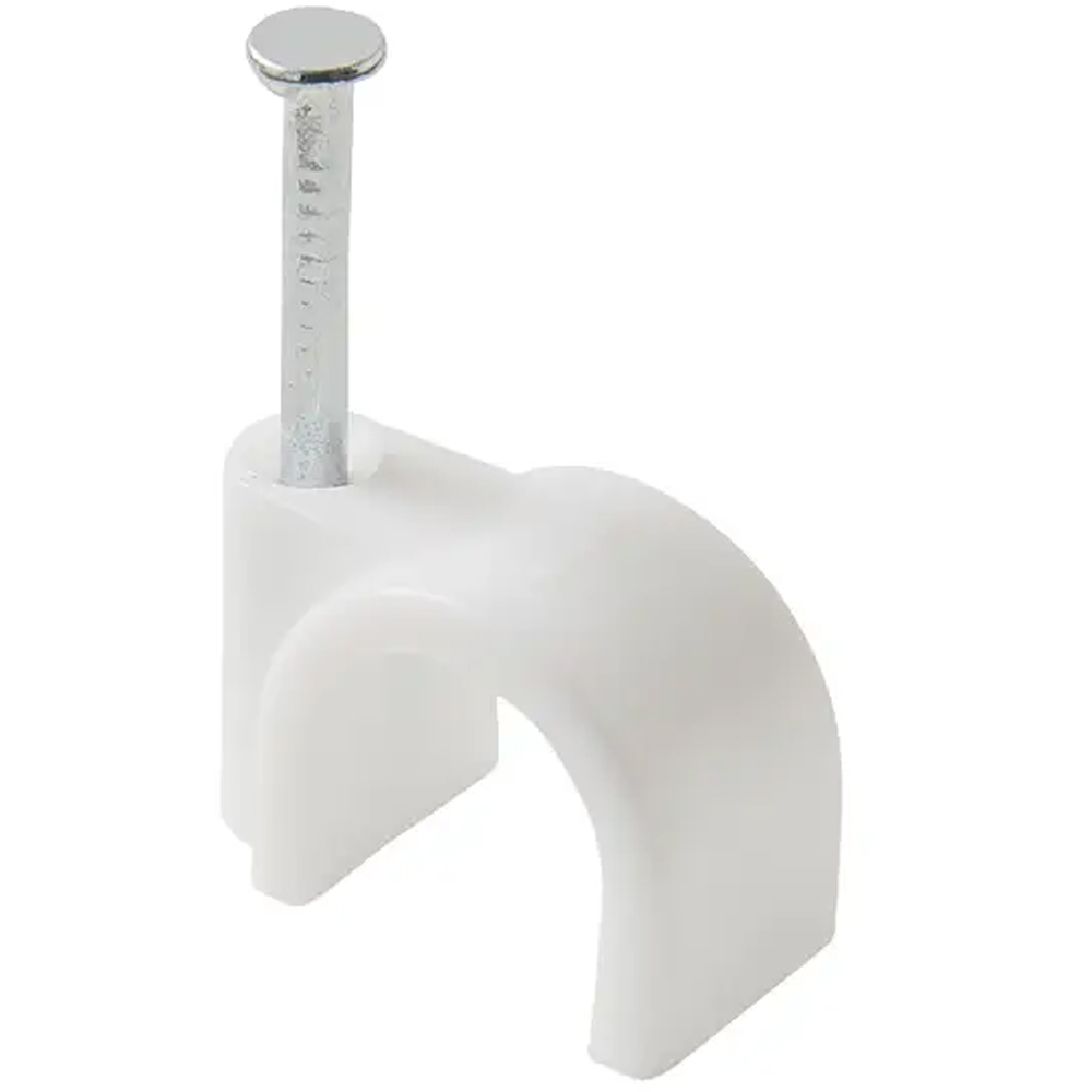 Clips rotund DIALL 100590419, 12 mm, 100 buc, alb