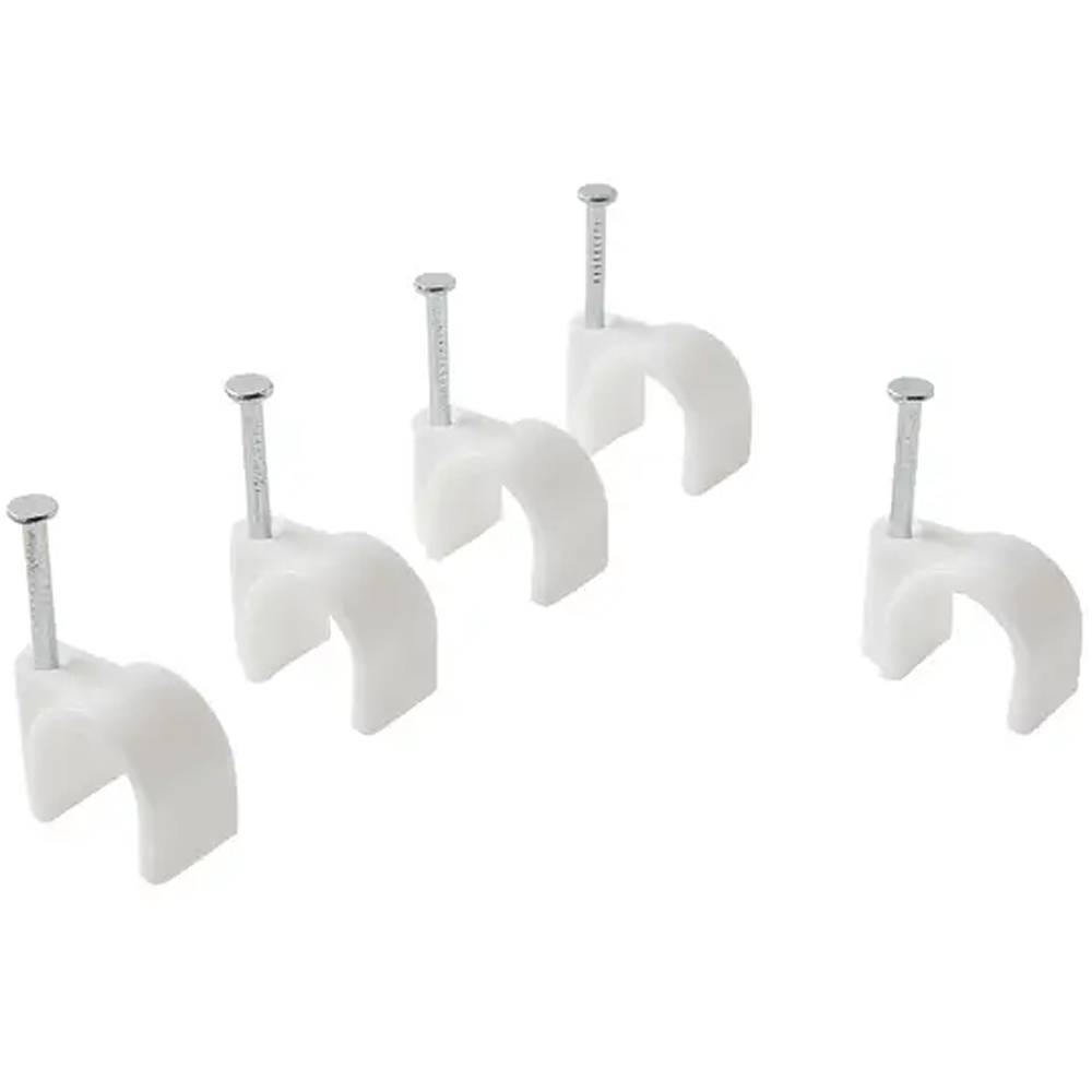 Clips rotund DIALL 100590419, 12 mm, 100 buc, alb
