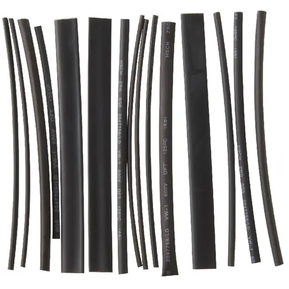 Tub termocontractabil DIALL 100590424,  15buc, negru