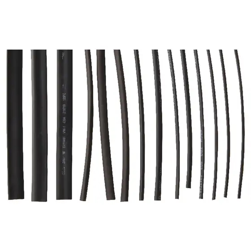 Tub termocontractabil DIALL 100590424,  15buc, negru