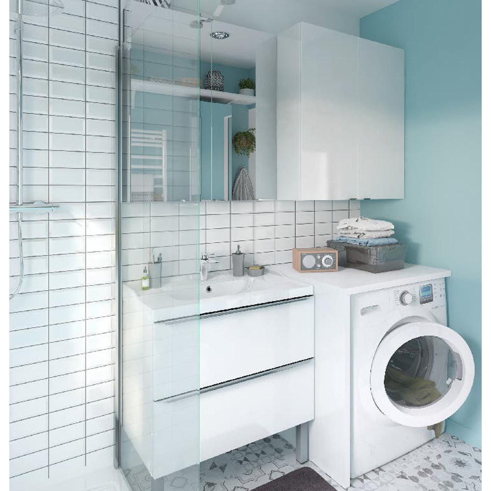 Picioare mobilier baie GOODHOME Imandra, aluminiu, 4 x 4 x 23 cm, argintiu