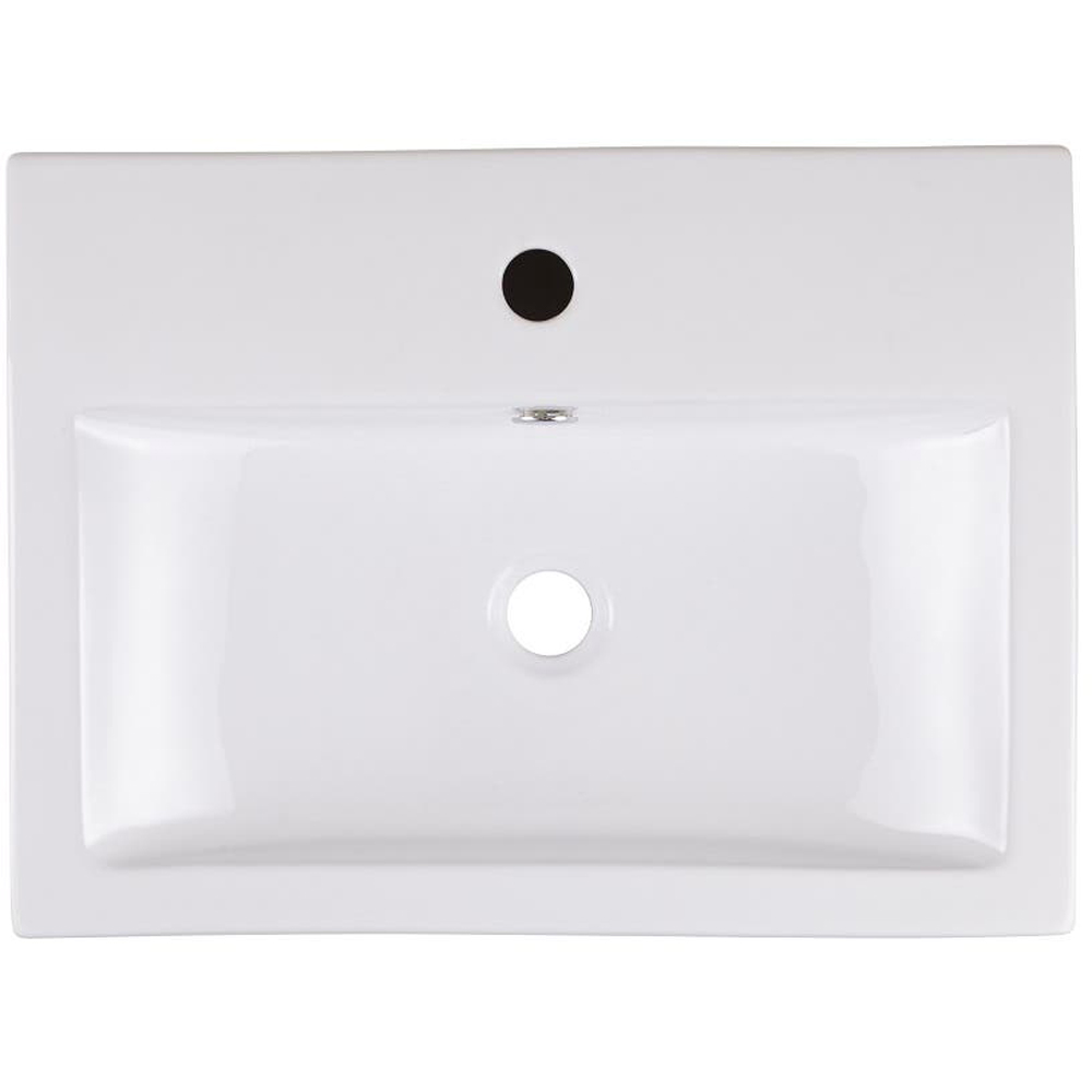 Lavoar pe blat GOODHOME Albena, ceramica, 54 x 40.5 cm, alb lucios