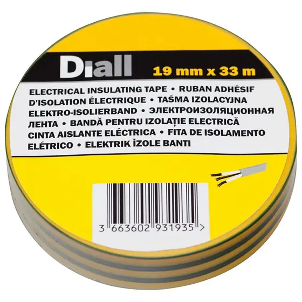 Banda izolatoare DIALL 100592182, 19 mm x 33 m, multicolor