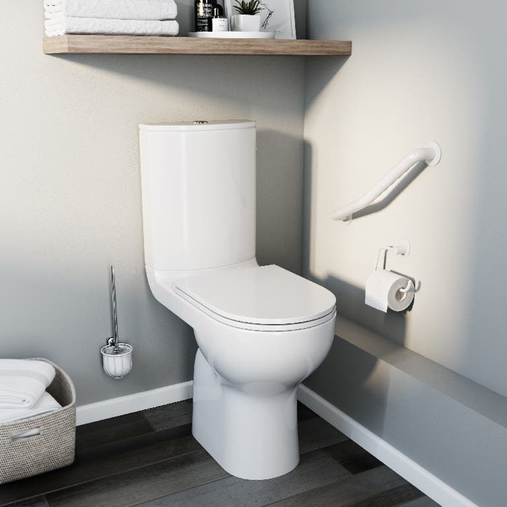 Set vas WC si rezervor GOODHOME Cavally, montare pe pardoseala, portelan, 3/6 l, alb