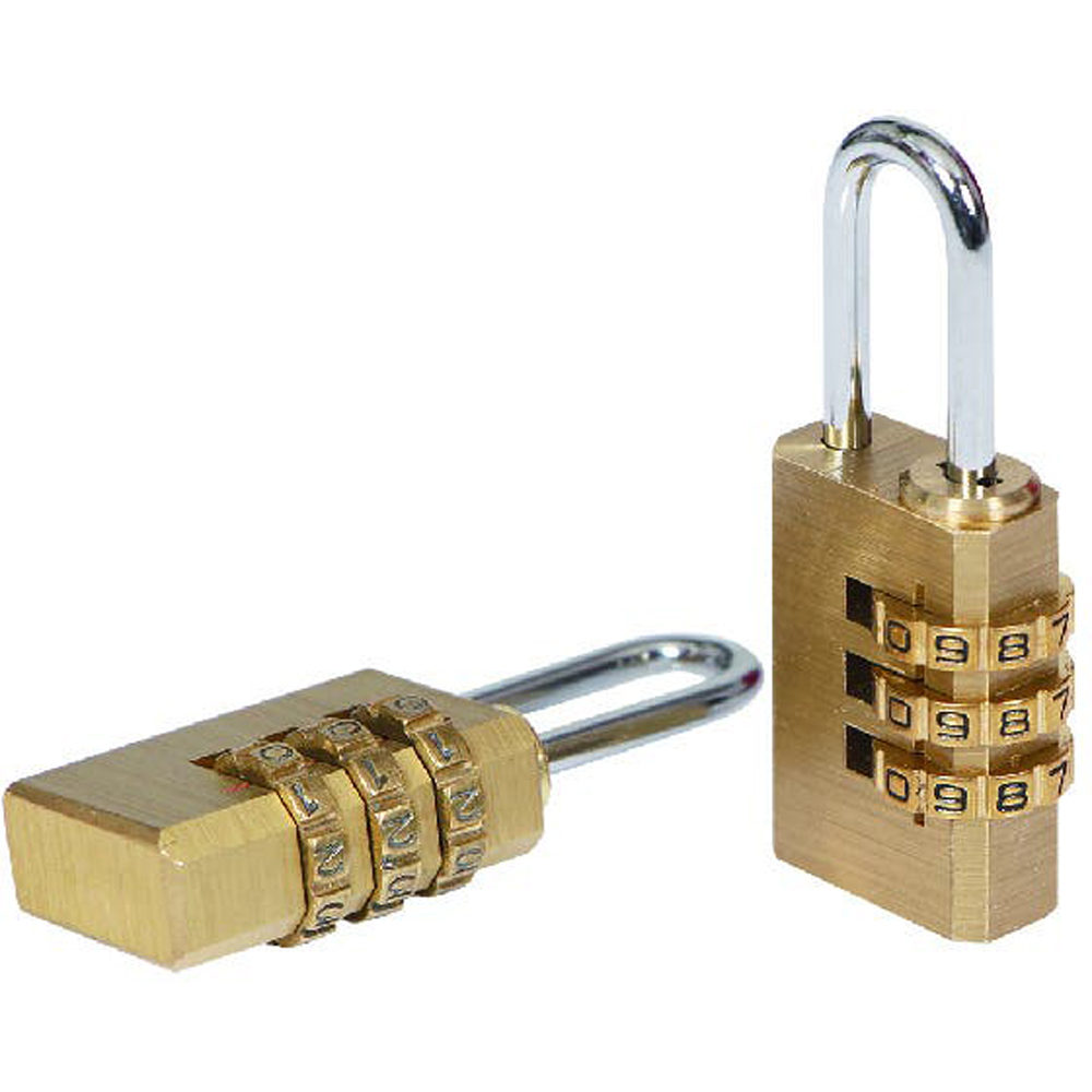 Set 2 lacate cu cifru SMITH AND LOCKE, alama, 21mm, auriu