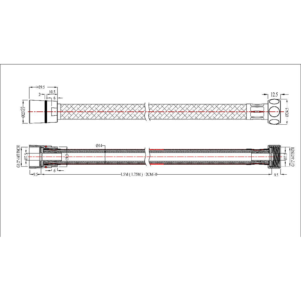 Furtun de dus GOODHOME 100601667, 1.5 m, alb