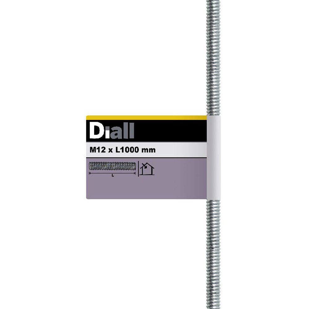 Tija filetata DIALL, M12, 1m, otel