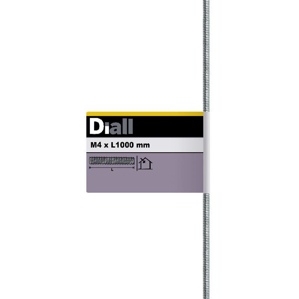 Tija filetata DIALL, otel-carbon, 1m